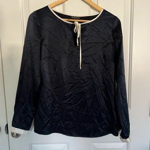⚫️Final Price⚫️ Brooks Brothers Navy Silk Blouse, 0